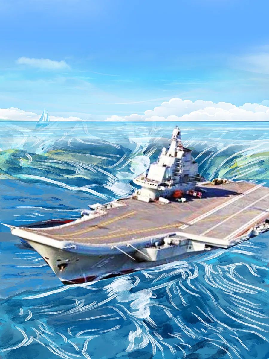 中國(guó)航母漫畫圖，揭示強(qiáng)大海軍力量的象征與想象，中國(guó)航母漫畫圖，揭示海軍力量的象征與雄壯想象